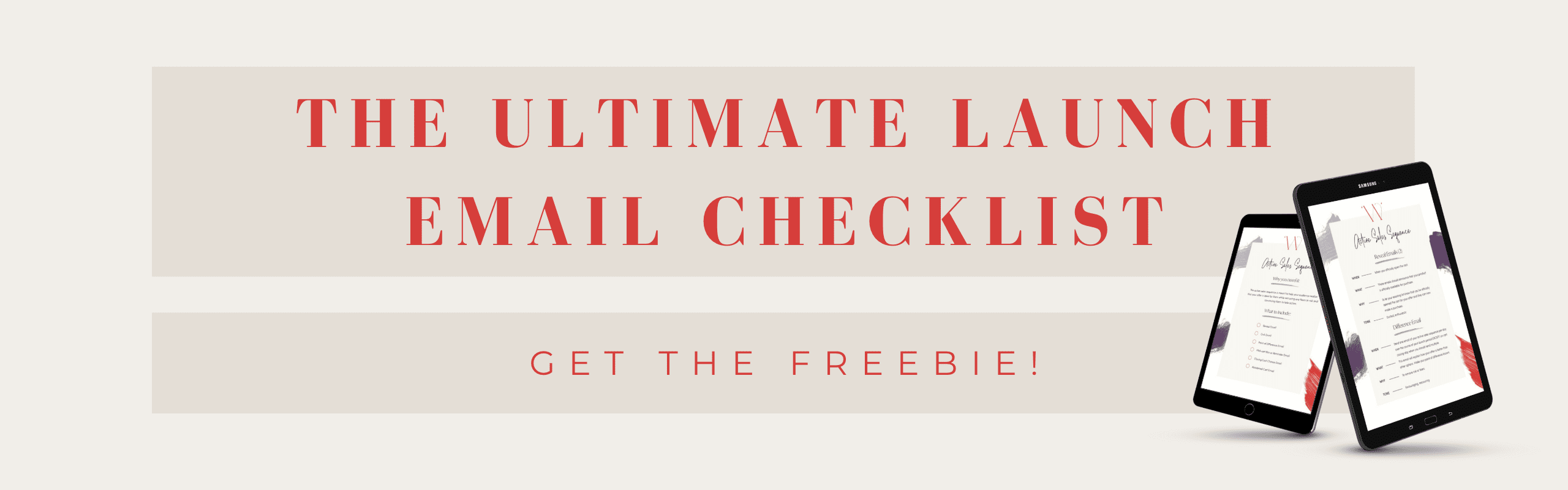 Launch email cheat sheet freebie